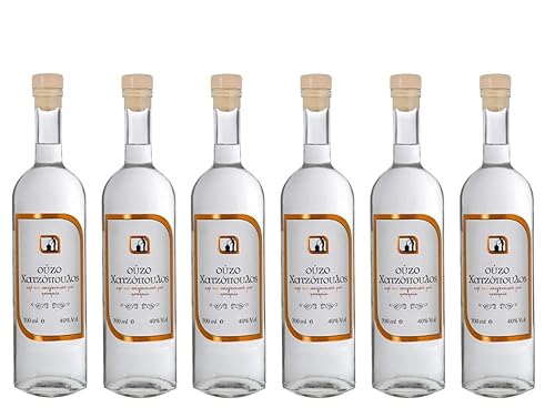 6x 700ml Ouzo Chatzopoulos 40% im Set - griechischer Traditions Anis Schnaps 6er Set + 2x Probiersachet Olivenöl 10ml 6x 700ml Ouzo Chatzopoulos 40% im Set - griechischer Traditions Anis Schnaps 6er Set + 2x Probiersachet Olivenöl 10ml von Greek