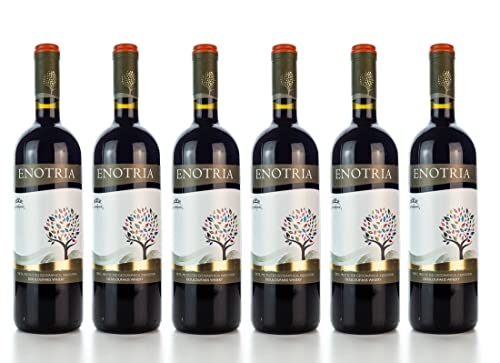 6x Enotria Rotwein trocken je 750ml 14% Vol. Douloufakis Kreta Wein Set Griechenland + 2x 10ml Olivenöl zum testen von Greek