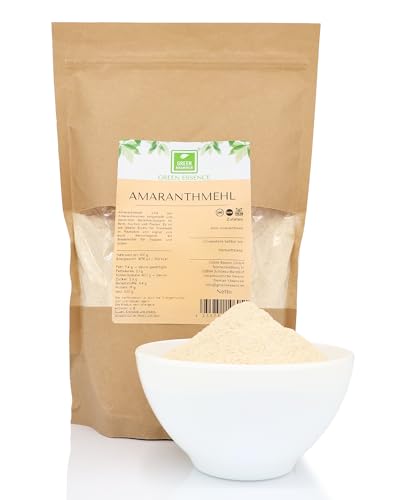 Amaranthmehl glutenfrei 1kg von der Grünen Essenz - Amaranth-Vollkornmehl - Amaranth zum Kochen - Amaranthsamen gemahlen - Amaranthpulver - Amaranth Flour von Green Essence