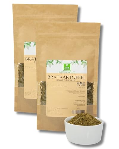 Bratkartoffeln Gewürzmischung 500g (2 * 250g) von der Grünen Essenz- Bratkartoffelgewürz - Kartoffel und Pommes Gewürz - aromatisch - Gemüse und Kartoffel Gewürz in Top Qualität (500 Gramm) von Green Essence