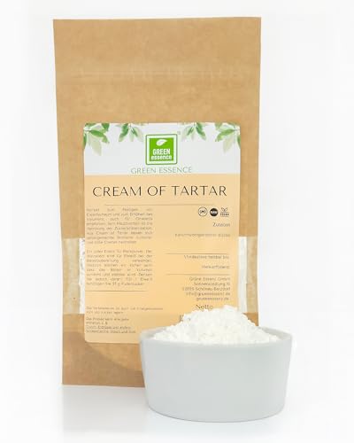Cream of Tartar 500g von der Grünen Essenz - Backpulver aus Weinstein - Kaliumtartrat - Natürliches Backtriebmittel - Weinsteinbackpulver - Low Carb BackPulver - Hydrotartrat für Eischaum Cream of Tartar 500g von der Grünen Essenz - Backpulver aus Weinstein - Kaliumtartrat - Natürliches Backtriebmittel - Weinsteinbackpulver - Low Carb BackPulver - Hydrotartrat für Eischaum von Green Essence