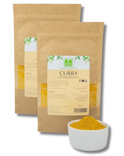 Curry - Indisches Gewürz 500g (2 * 250g) von der Grünen Essenz Orientalische Küche - Curry Pulver - Aromatische Gewürzmischung zum Kochen - Goldenes Indisches (500 Gramm) von Green Essence