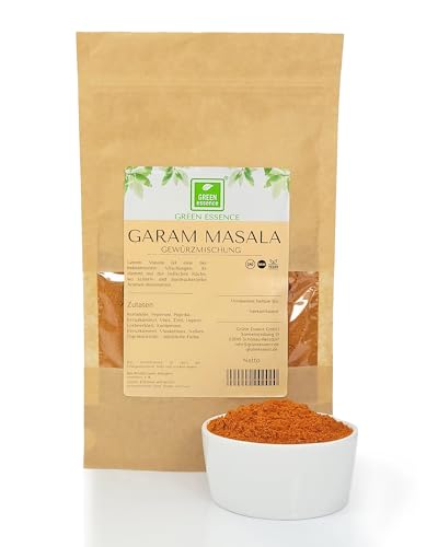 Garam Masala 250 g von der Grünen Essenz - aromatische, indische Gewürzmischung - Gourmet Gewürzmischung - hervorragend geeignet für vegetarische Gerichte - authentisches Garam Masala Gewürz von Green Essence