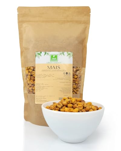 Gerösteter Mais 1 kg GESALZEN - von der Grünen Essenz - Maiskörner geröstet - vegan und laktosefrei - Mais Snack - vegetarischer Partysnack - Knabberei für Zwischendurch (GESALZEN 1 kg) von Green Essence