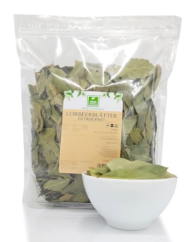 Getrocknete Lorbeerblätter 250g von der Grünen Essenz | Lorbeerblatt ganze große Blätter - Gewürz für Suppen, Saucen, zum Marinieren von Fleisch und Gemüse - Intensives Aroma - große Packung Getrocknete Lorbeerblätter 250g von der Grünen Essenz | Lorbeerblatt ganze große Blätter - Gewürz für Suppen, Saucen, zum Marinieren von Fleisch und Gemüse - Intensives Aroma - große Packung von Green Essence