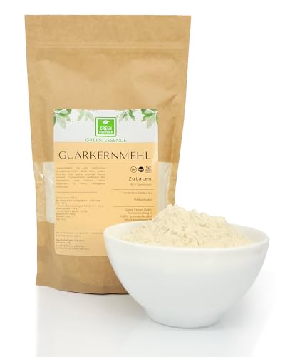 Guarkernmehl von der Grünen Essenz - Bindemittel - Verdickungsmittel - Keto & Low Carb Guar gum - Geliermittel bezeichnet als E412 (1000 Gramm) von Green Essence
