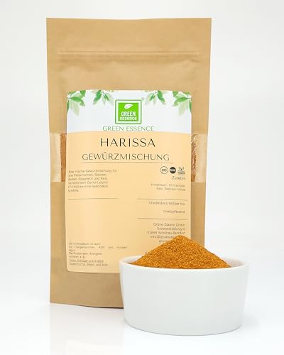 Harissa Gewürzmischung 100g von der Grünen Essenz - Harissa Gewürz - ideal geeignet für die traditionelle Harissa Paste - ohne Konservierungsstoffe (100 Gramm) von Green Essence