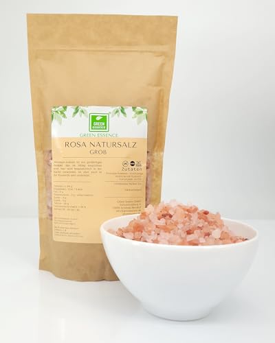 Himalaya Salz rosa 1 kg unjodiert grob Salt Range Pakistan von der Grünen Essenz - Steinsalz - Kritallsalz in Premium Qualität - naturbelassen - unbehandelt (1 Kg) von Green Essence