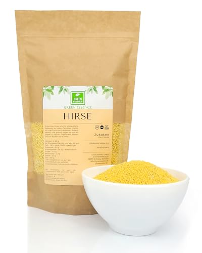 Hirsegrütze 1 kg von der Grünen Essenz - naturbelassen - Goldhirse - Hirse grütze ganzes Korn 1000g Hirsegrütze 1 kg von der Grünen Essenz - naturbelassen - Goldhirse - Hirse grütze ganzes Korn 1000g von Green Essence