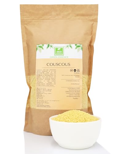 Instant Couscous Griess 1kg von der Grünen Essenz - Couscous Fertiggericht – Cuscousgrütze – Couscous schnell zubereitet - Feiner Couscous instant ideal für orientalische Fertiggerichte von Green Essence