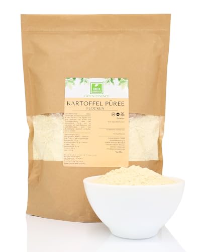 Kartoffelflocken getrocknet Premiumqualität von der Grünen Essenz - Kartoffelflocken zum Backen - Kartoffelflocken für Püree, Klöße und Knödel - Instant Kartoffelbrei (500 Gramm) von Green Essence