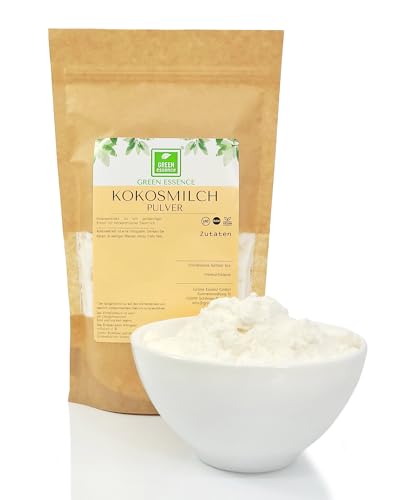 Kokosnussmilchpulver 500g von der Grünen Essenz - Kokos Milch Pulver getrocknet - Vegan - Proteinpulver - für für pflanzliche und laktosefreie Getränke - vegane Milch ohne Zucker (500 Gramm) von Green Essence