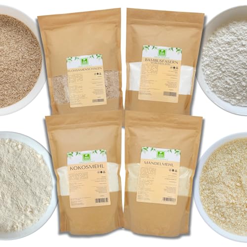 LOW CARB KETO BREAD KUCHEN MIX kohlenhydratarme Mehlmischung für Keto eine Alternative zu Brot - 4 verschiedene Mehle zum Backen MEHL Back Mischung für Keto-Backwaren 4er PACK LOW CARB KETO BREAD KUCHEN MIX kohlenhydratarme Mehlmischung für Keto eine Alternative zu Brot - 4 verschiedene Mehle zum Backen MEHL Back Mischung für Keto-Backwaren 4er PACK von Green Essence