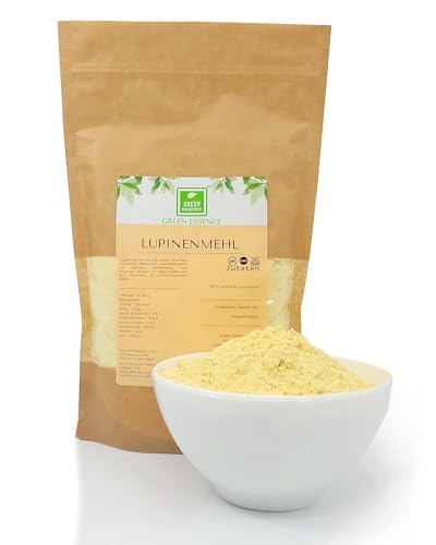 Lupinenmehl - 500g von der Grünen Essenz - Kohlenhydratarme Keto Low Carb LCHF PALEO - Lupinenprotein der weißen Süß-Lupine perfekt zum Kochen und Backen (500 Gramm) von Green Essence