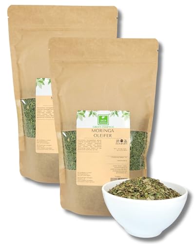 Moringa Oleifera 500g (2 * 250g) von der Grünen Essenz - getrocknete Blätter - Moringa Tee - Moringa Oleifera Kräutertee Premium-Qualität (500 Gramm) von Green Essence