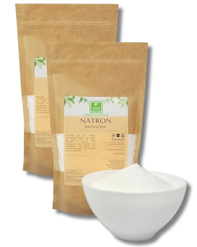 Natron Pulver Backing Soda 2kg (2 * 1kg) von der Grünen Essenz - Backpulver - Natriumhydrogencarbonat - Baking Soda - Pulver - Natronpulver - Natriumbicarbonat - Backtriebmittel (2 Kg) von Green Essence