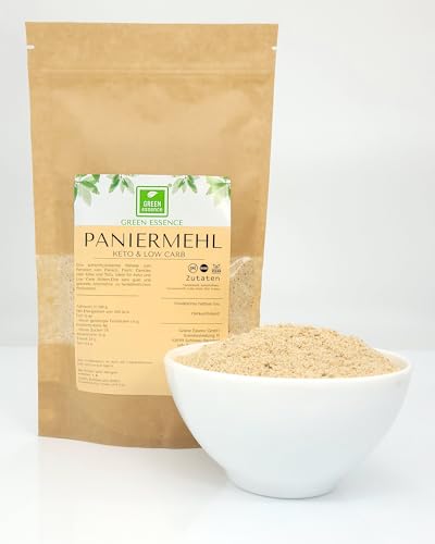 Paniermehl 250g von der Grünen Essenz - Keto & Low Carb - ohne Palmöl - ohne Zusatzstoffe - vegan Keto-Belag - Kohlenhydratarm zum panieren von Fleisch, Fisch, Gemüse oder Käse und Tofu (250 Gramm) von Green Essence