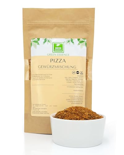 Pizza Gewürzmischung 100g von der Grünen Essenz - Italienische Gewürze - Pizza Gewürz 100% aromatisch - natürliche Kräutermischung mit Oregano (100 Gramm) von Green Essence