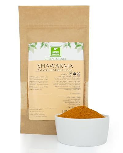Shawarma Gewürz für Fleisch 100g von der Grünen Essenz - Gewürz für Schawarma-Wraps - Arabische Orientalische Gewürzmischung - ideal für Hammelfleisch und Lammfleisch sowie Gyros (100 Gramm) von Green Essence