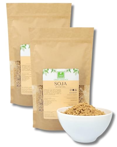 Sojagranulat - als Alternative zu Hackfleisch von der Grünen Essenz 1000g (2x500g) vielseitiger Fleischersatz aus Sojagranulat für eine vegane Ernährung - proteinreich und haltbar (1000 Gramm) von Green Essence