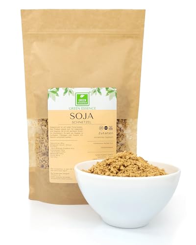 Sojagranulat - als Alternative zu Hackfleisch 500g von der Grünen Essenz vielseitiger Fleischersatz aus Sojagranulat für eine vegane Ernährung - getocknet - proteinreich und haltbar (500 Gramm) von Green Essence