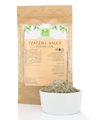 Tzatziki Gewürzmischung für Dips 250g von der Grünen Essenz - Zaziki Gewürzmischung griechisch - Dip Gewürzmischung - Griechischer Gewürzmix von Green Essence