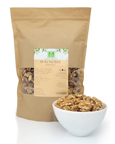Walnüsse von der Grünen Essenz 1 kg - geschält - Premium Qualität Walnüsse ohne Schale - vegan - unbehandelte Walnusskerne - Großpackung ohne Zusatzstoffe - ungesalzen Walnüsse von der Grünen Essenz 1 kg - geschält - Premium Qualität Walnüsse ohne Schale - vegan - unbehandelte Walnusskerne - Großpackung ohne Zusatzstoffe - ungesalzen von Green Essence