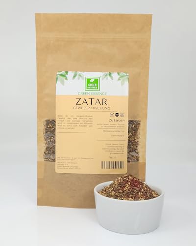 Zaatar Gewürmischung 100g von der Grünen Essenz - Zatar Arabisches Gewürz - Za'atar Orientalische Gewürze fein abgestimmt - aromatisch traditionell frisch - frei von Zusatzstoffen (100 Gramm) von Green Essence