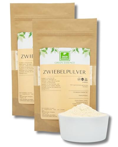 Zwiebeln gemahlen 1000g (2 * 500g) von der Grünen Essenz - aromatisches Gewürzpulver - vegan - Zwiebelpulver natürlich ohne Zusätze (1000 Gramm) von Green Essence