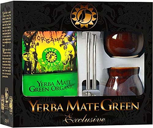 Sets für 1 oder 2 Personen YERBA MATE BIO 400 g MATERO BOMBILLA ORGANIC MATE GREEN (2) von Green