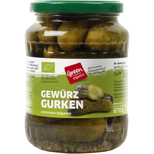 green Gewürzgurken im Glas (670 g) - Bio von green