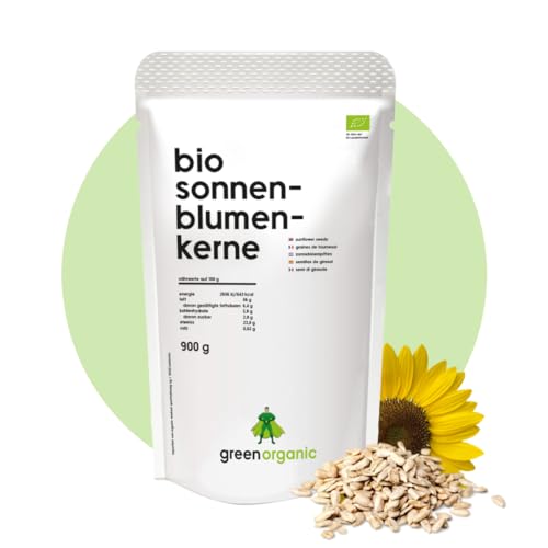 Bio Sonnenblumenkerne geschält 900g | besonders aromatisch im Geschmack | zum Kochen oder Backen | GreenOrganic von GreenOrganic
