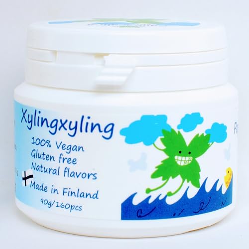 Xylingxyling - Finnische Xylitol-Pastille - 100% vegan, ohne Zucker, glutenfrei, natürliche Aromen für Zahnpflege und frischen Atem, 90g/160pcs (pfefferminze) von Greenalle