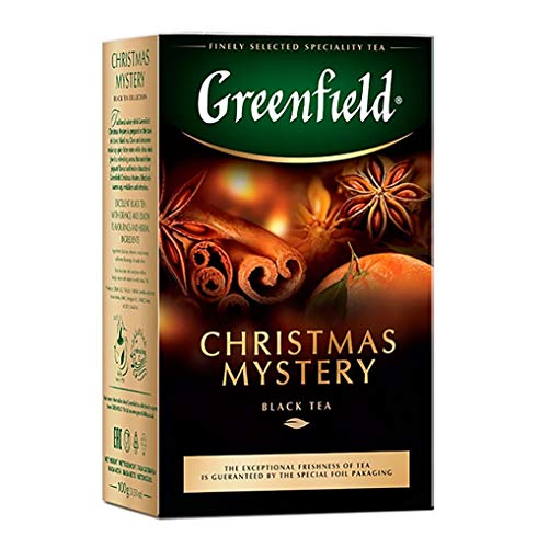 GREENFIELD CHRISTMAS MYSTERY | LOSE Schwarztee | Aromatisierter schwarzer Tee aus Kenia | mit Zimt, Apfel, Nelke, Anis, Ingwer, Orangen- und Zitronengeschmack | 100g von Greenfield