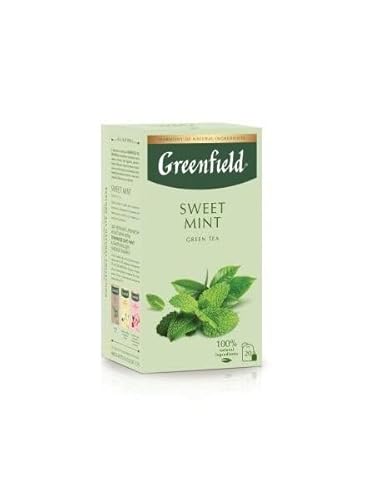 GREENFIELD Tee Greenfield natural SWEET MINT | Aromatisierter Grüner Tee | 20 teebeutel | grüner Tee mit süßer Minze | Enthält Koffein | Hochwertiger Tee | Gluten-frei | Koscher von Greenfield