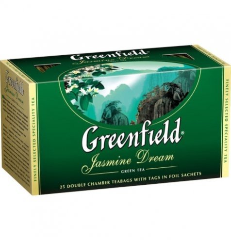 Greenfield Grüner Tee, Jasmin Traum, 25 Teebeutel in einer Box [4er packung] von Greenfield