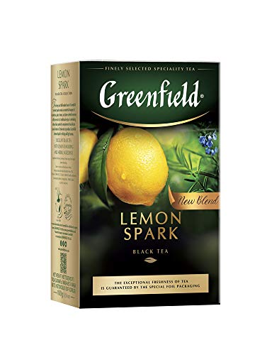 GREENFIELD LEMON SPARK | Schwarztee | Aromatisierter Schwarzer Tee mit Zitrone | Flavoured Black Tea | loser Blatttee | 100g von Greenfield
