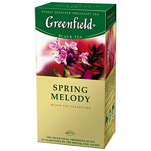 Greenfield Schwarzer Tee, Feder Melody, 25 Teebeutel in einer Box [Packung mit 5 stück] von Greenfield