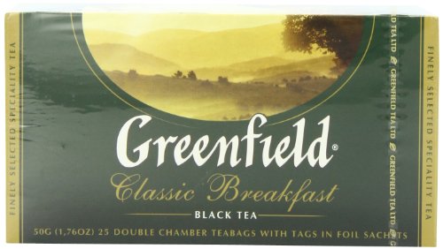Greenfield Classic Breakfast, Klassischer Schwarztee, Indien, Pure Black Tea, India, 25 Beutel (25 x 2 g), 50 g [25 Tassen] von Greenfield