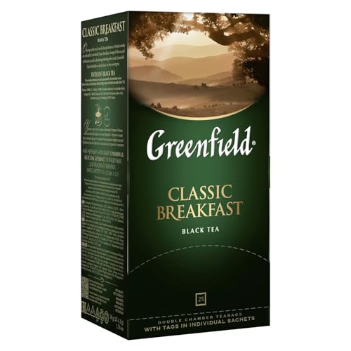 GREENFIELD CLASSIC BREAKFAST | Klassischer Schwarztee | Schwarzer Tee 25 beutel | Eine besondere Teesorte im praktischen Teebeutel von Greenfield