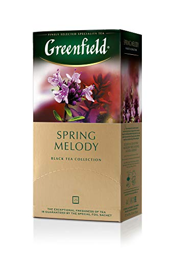 Greenfield Spring Melody Schwarzer Tee 25 Teebeutel 37,5g [10 Stück] von Greenfield