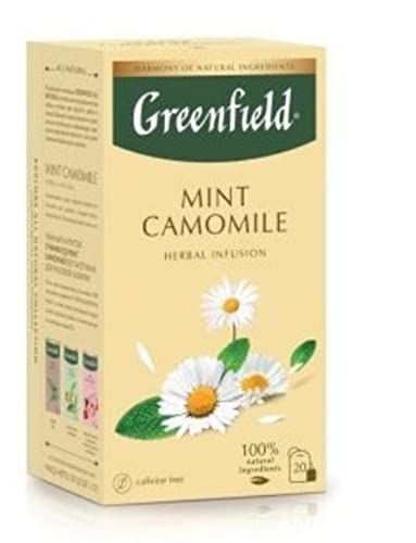 Tee Greenfield natural MINT CAMOMILE | Grüntee | 20 teebeutel | herbal | heißer und kalter | duftendTee von Greenfield