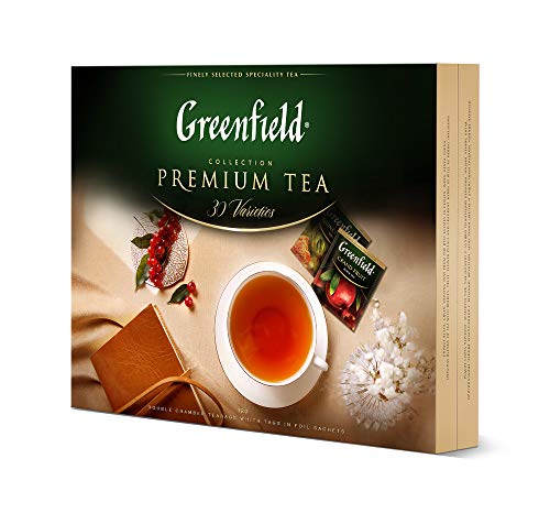 Greenfield Tee Set PREMIUM tea 120 Beutel (tea bags) 30 Sorten, Geschenkset, tee collection, schwarztee, Grüner Tee, Kräutertee 210,4g (120 Tassen) von Greenfield