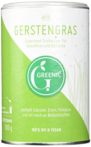 Greenic Gerstengras Superfood Trinkpulver, 1er Pack (1 x 100 g) von Greenic