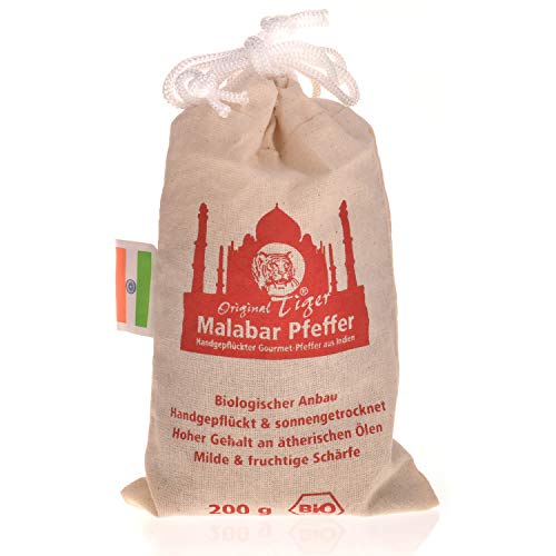 Bio Malabar Pfeffer schwarz ganz Tigerpfeffer schwarze Pfefferkörner von der Malabarküste 200 g - Greenplan Products von Greenplan Products