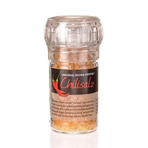 Chili Salz Mühle, 55g Silver Crystal Kalahari Salz Chili Salz Mühle, 55g Silver Crystal Kalahari Salz von Greenplan Products