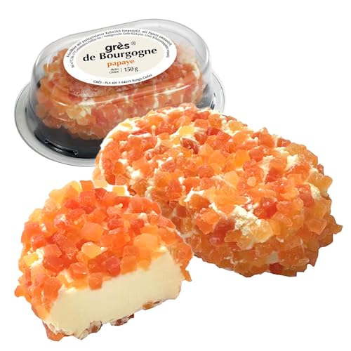 Grès | Frischkäse Grès de Bourgogne | mit Papayastückchen umhüllt | rahmiger milder Frischkäse aus Frankreich | 150g Grès | Frischkäse Grès de Bourgogne | mit Papayastückchen umhüllt | rahmiger milder Frischkäse aus Frankreich | 150g von Grès