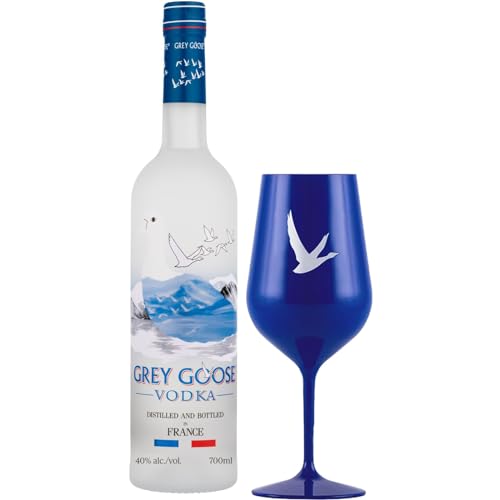 GREY GOOSE Premium-Vodka aus Frankreich, 40% Vol., 70 cl/700 ml, mit 100 % französischem Weizen und natürlichem Quellwasser, Set mit Acrylglas von Grey Goose
