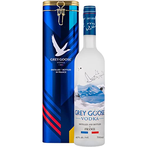 GREY GOOSE Premium-Vodka aus Frankreich mit 100 % französischem Weizen und natürlichem Quellwasser, Set mit Geschenkdose, 40% Vol., 70 cl/700 ml von Grey Goose