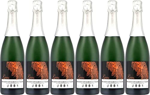 6x Gewürztraminer Sekt extra trocken Individualist traditionelle Flaschengärung 2021 - Gries, Pfalz - Weißwein von Gries